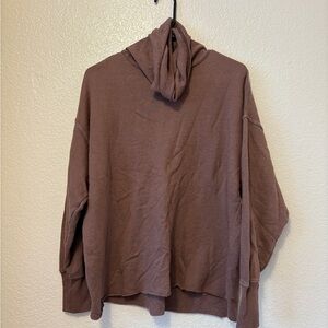 AERIE Brown Oversized Cowl Neck sweatshirt XS